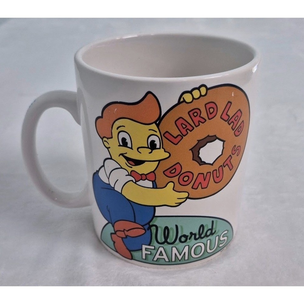 Universal Studios Lard Lad Donuts Simpsons Coffee Mug – White Souveni